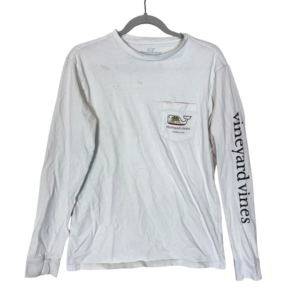 Vineyard Vines California Republic Shirt Womens XS White Whale Graphic Cotton‎